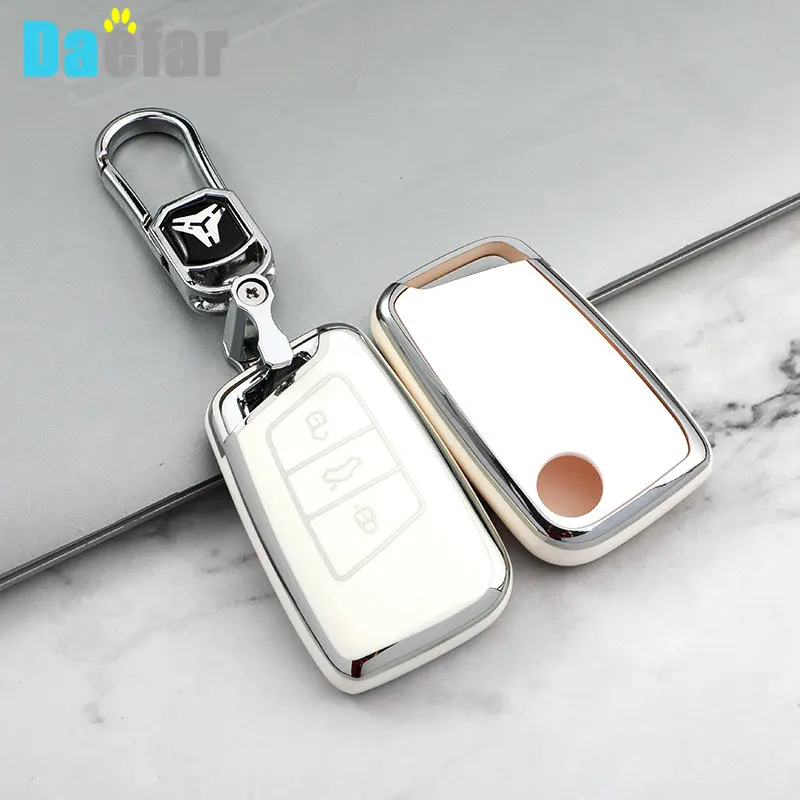 TPU Car Key Case Cover Bag For VW Volkseagen Passat B8 Magotan For Skoda Superb A7 Kodiaq Seat Shell Fob Protector
