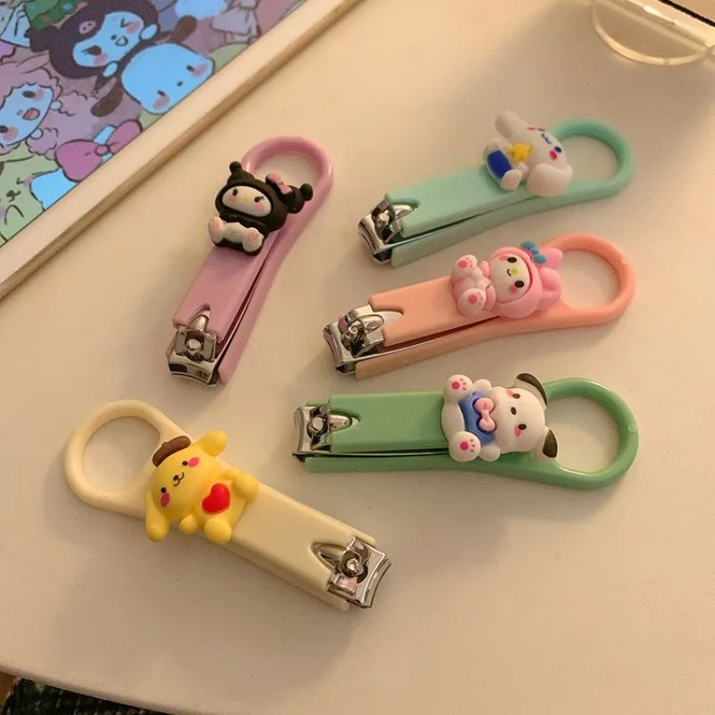 

New Sanrio Kuromi My Melody Mini Nail Clippers Scissors Portable Sharp Nail Art Tools Creative Design Cartoon Anime Girl Student