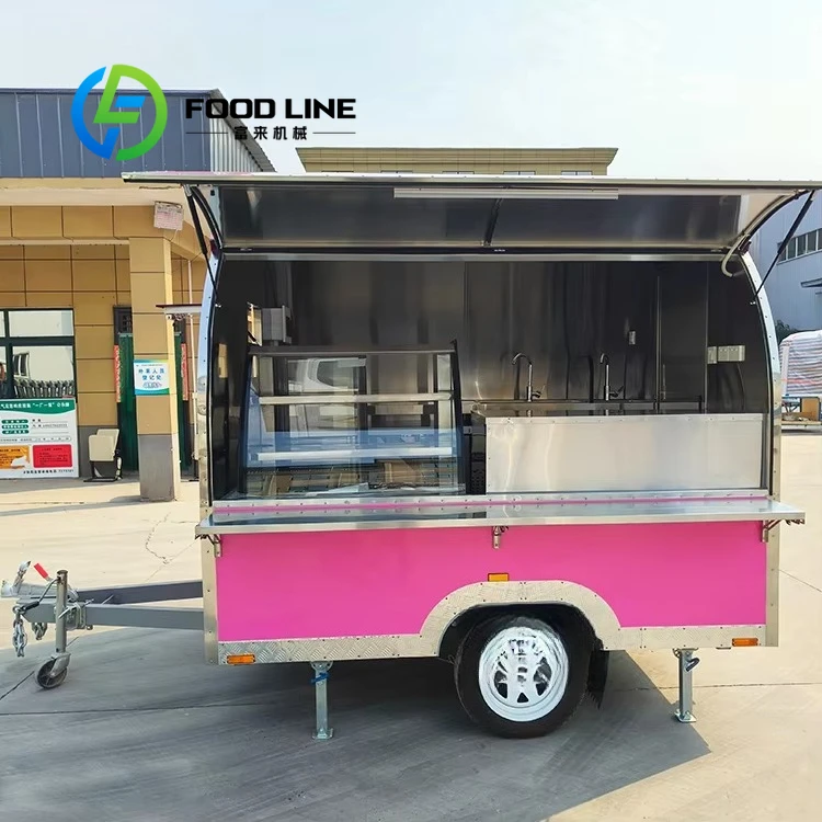 Customized Full Kitchen Equipments Customized Mobile Restaurant Food Stall Cart to Sell Food Towable Slush Sale Bakery Snack
