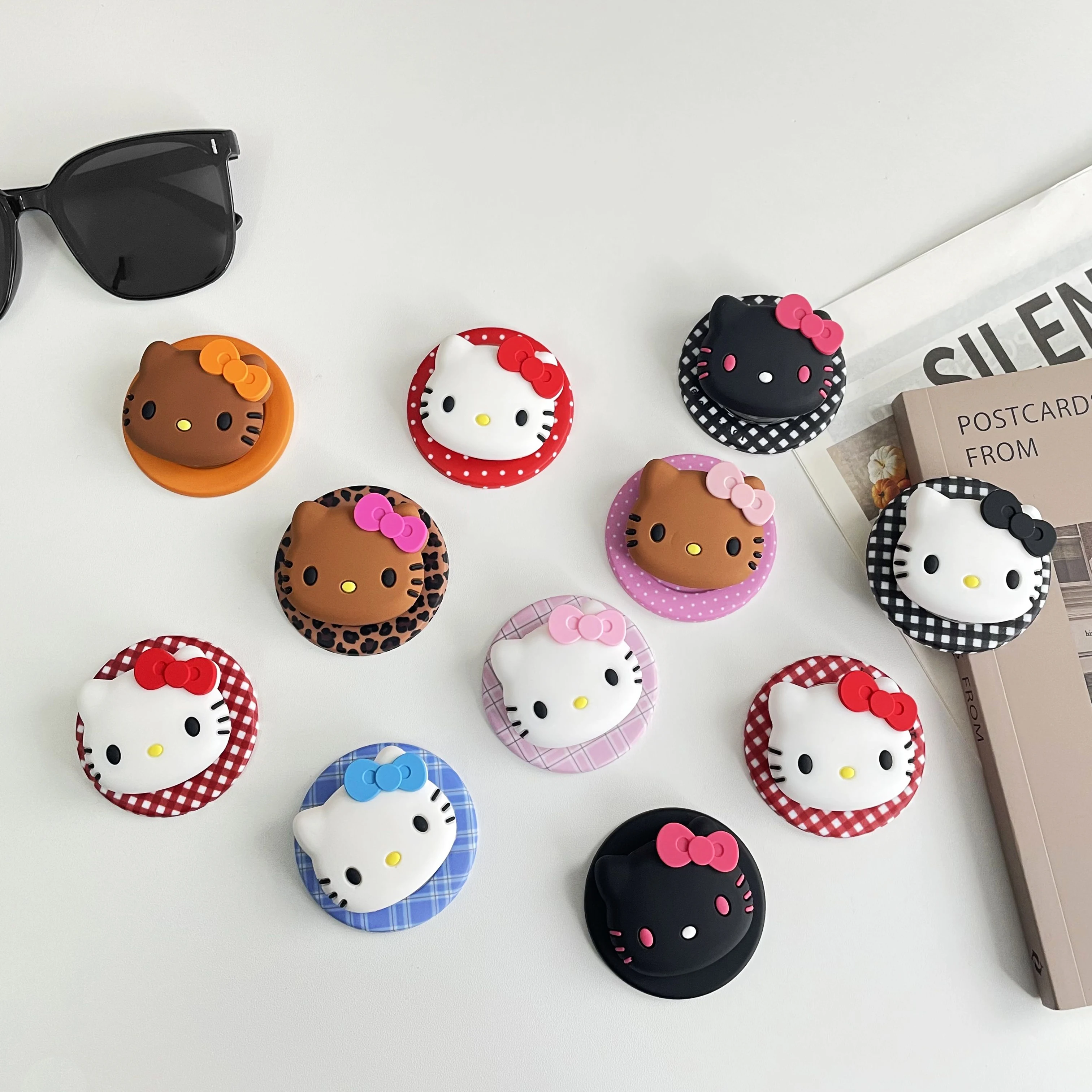 

Multi-Style Video Bracket Cute For Hello Kitty Silicone For Magnetic holder Pattern Universal Mobile Holder Stand Girl Gift