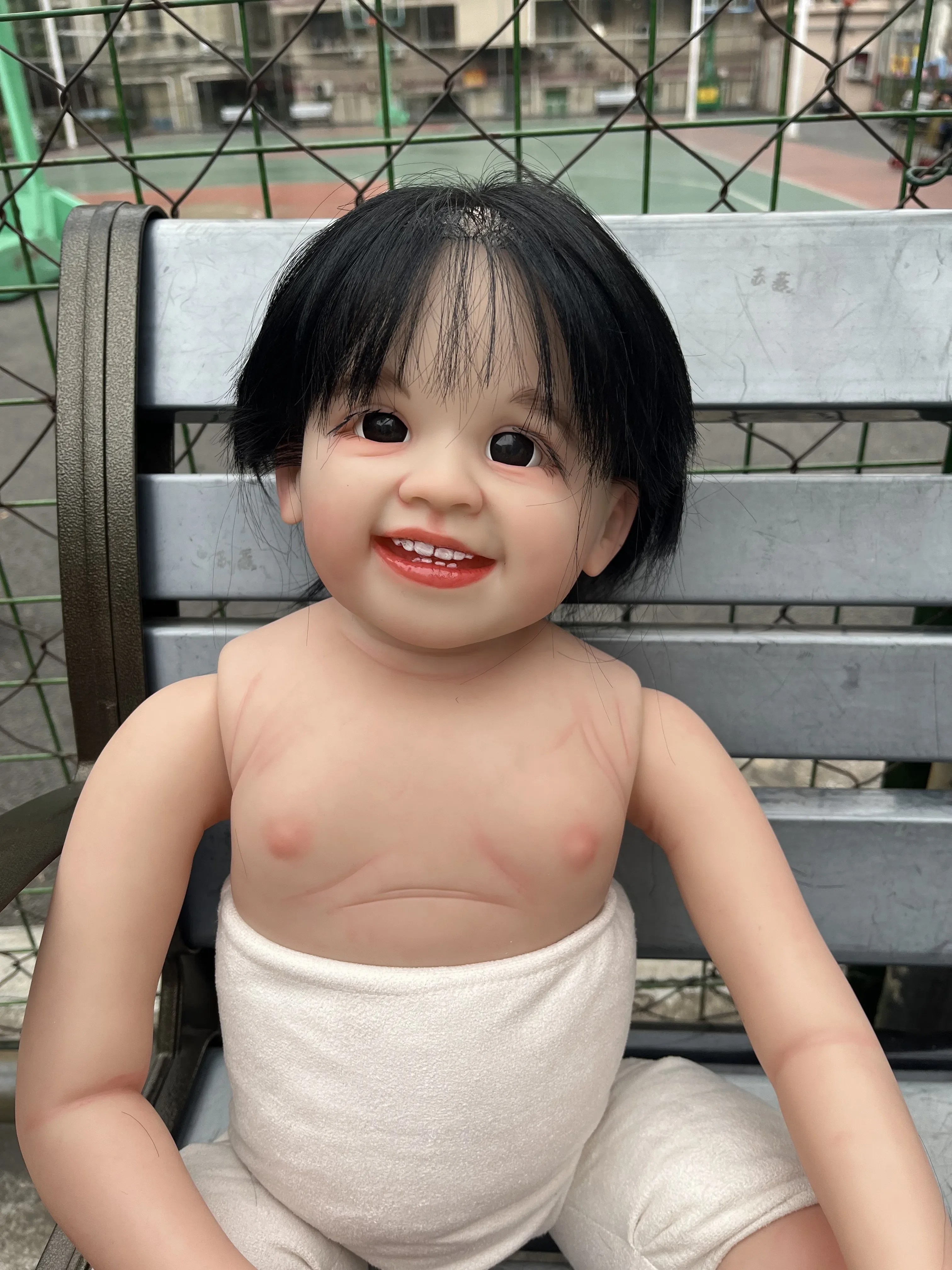 DLS Customized Limited Supply 29 Zoll Reborn Baby Doll Shanti mit handgewurzeltem Haar, bemaltes Kit, DIY-Teil, echte Fotos