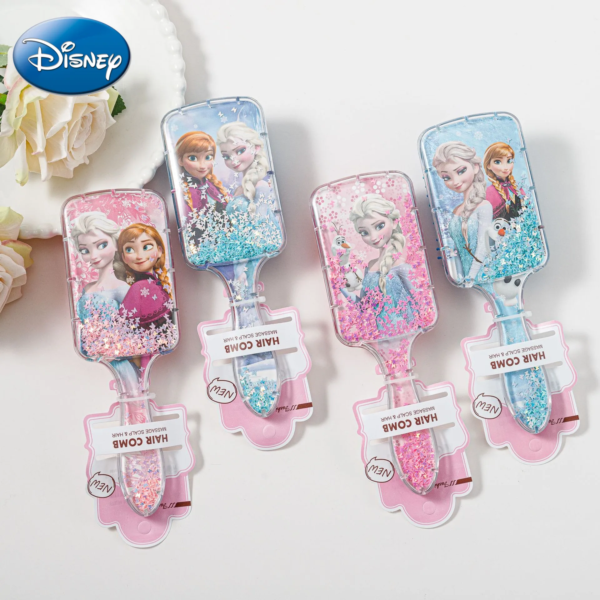 Disney Frozen Elsa Air Cushion Massage Combs Minnie Mickey Mouse Children Comb Hair Brush Hairdressing Tool Girls Christmas Gift