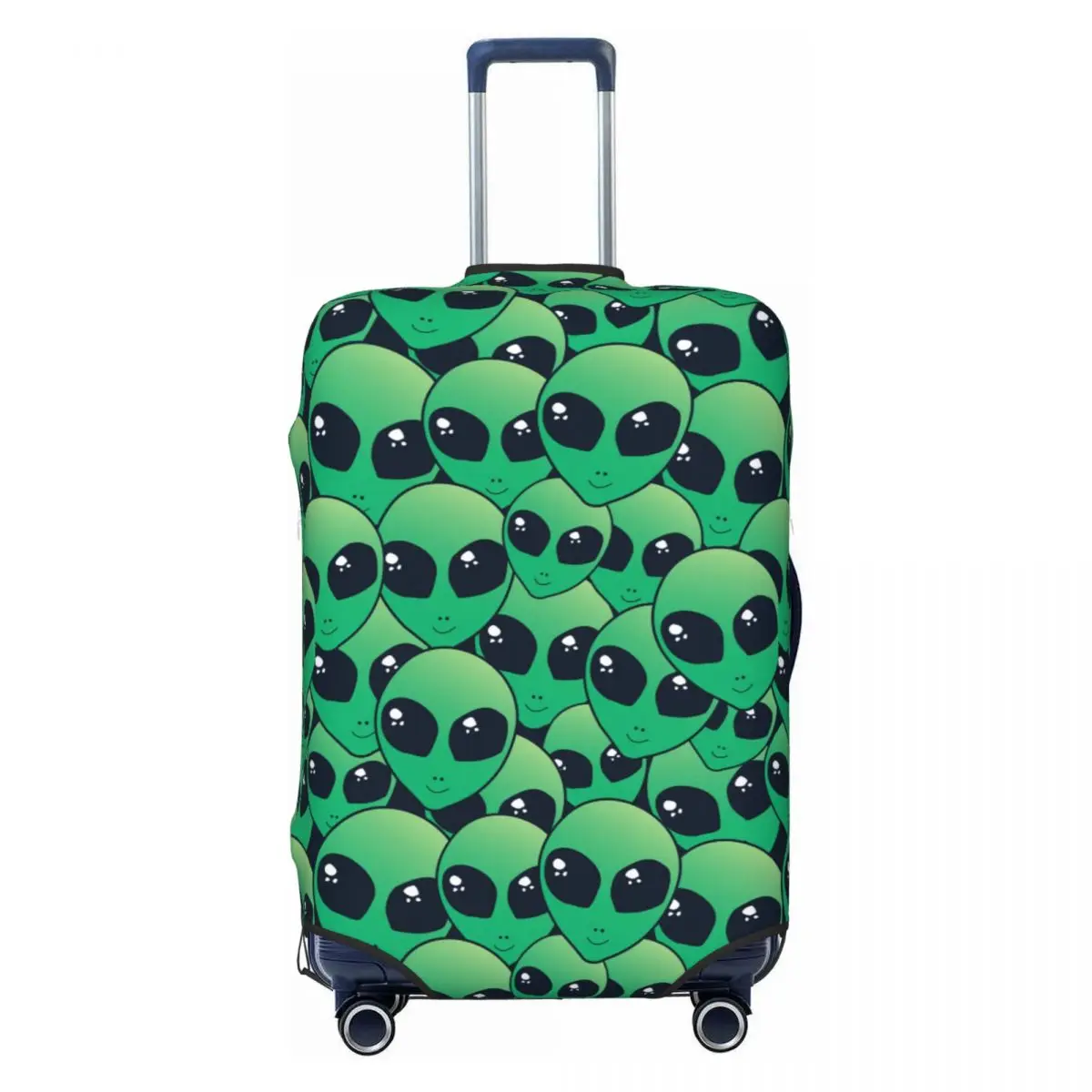 

Custom Green Alien Luggage Cover Funny Suitcase Protector Covers Suit For 18-32 inch