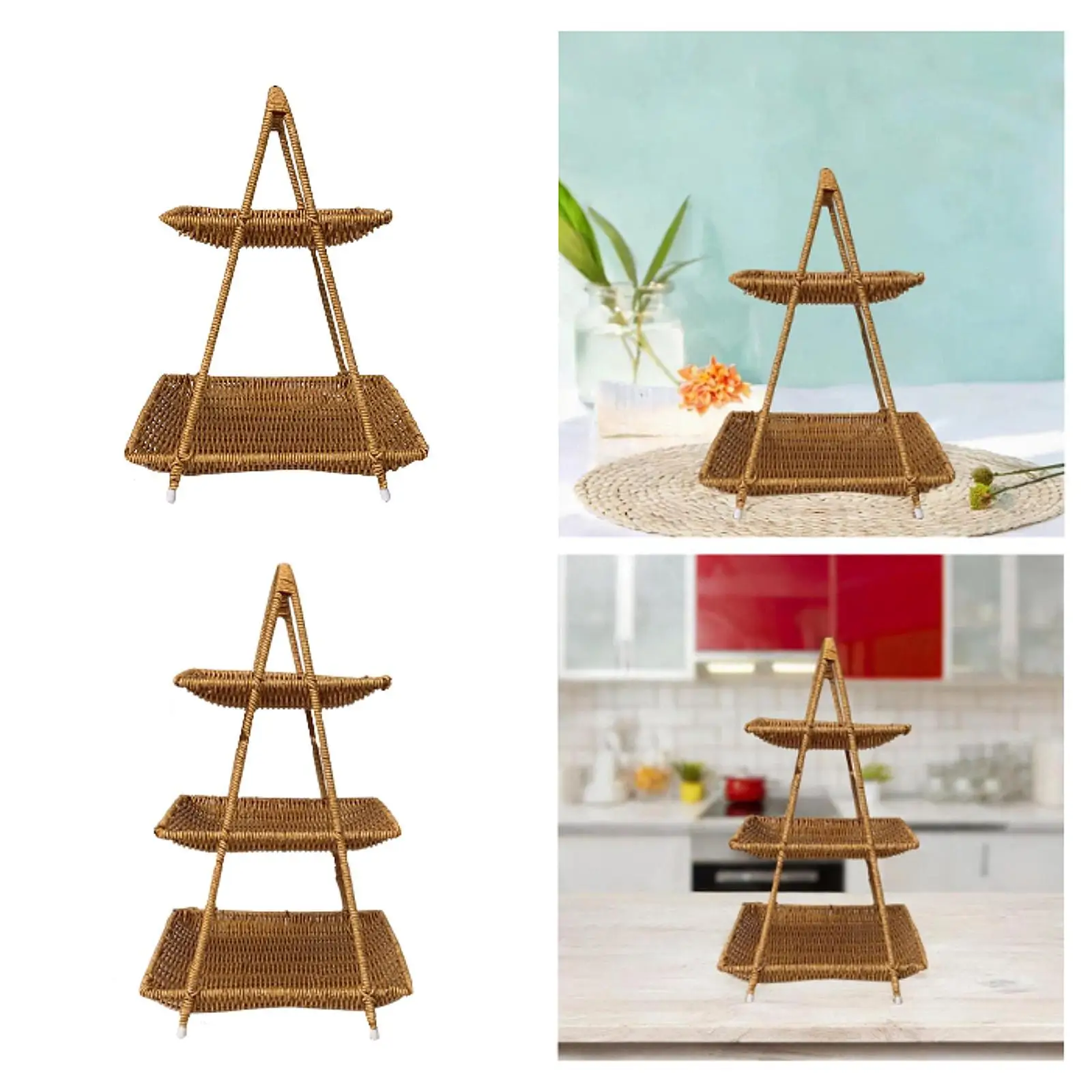 Snack Holder for Breakfast Serving Tray Fruit Container Woven Basket for Home Dining