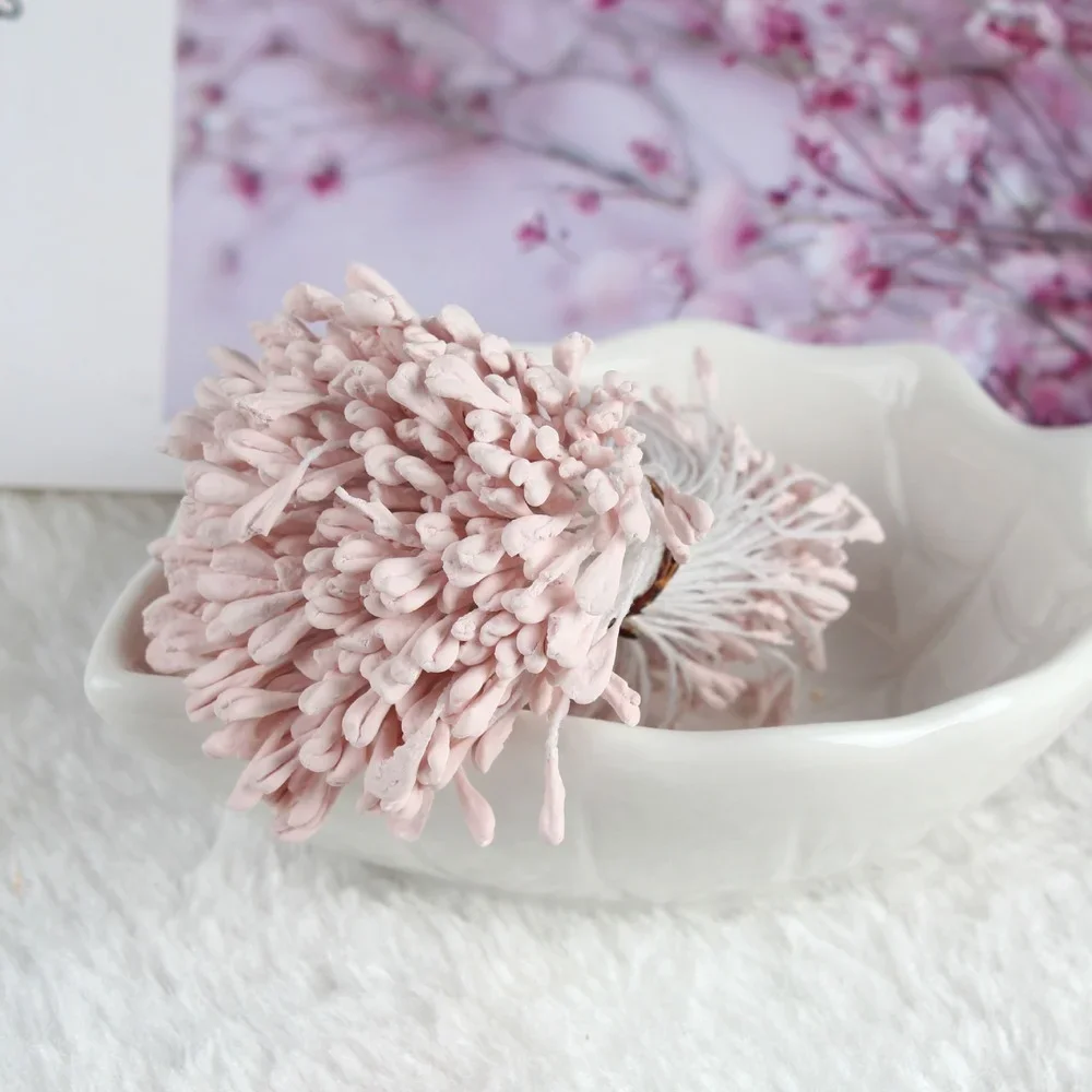 400pcs Simulation Matte Flower Core Match Head Gypsum Beads Stamen Rose Lily Flower Core DIY Handmade Accessories Material