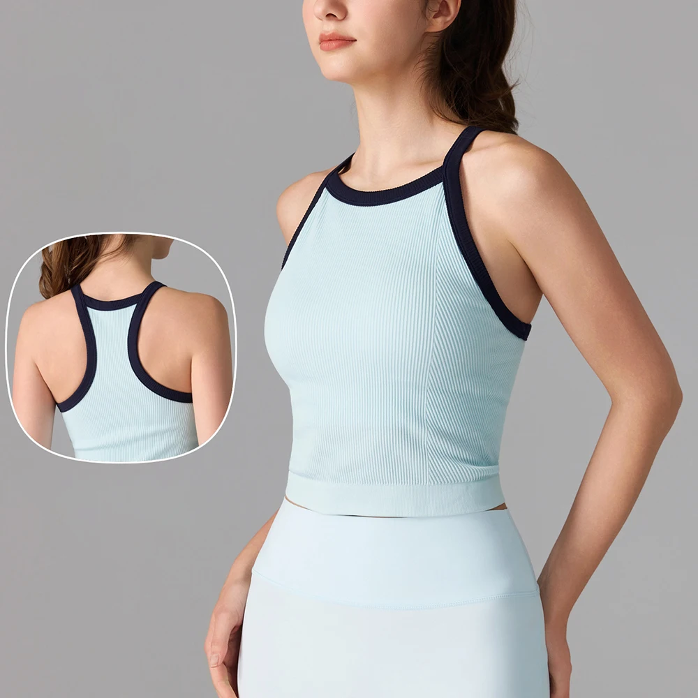 

2025 Women's Seamless I-Shaped Sports Vest – Padded Shockproof Bra, Outdoor Activewear for Fitness, Yoga, Running & Pilates