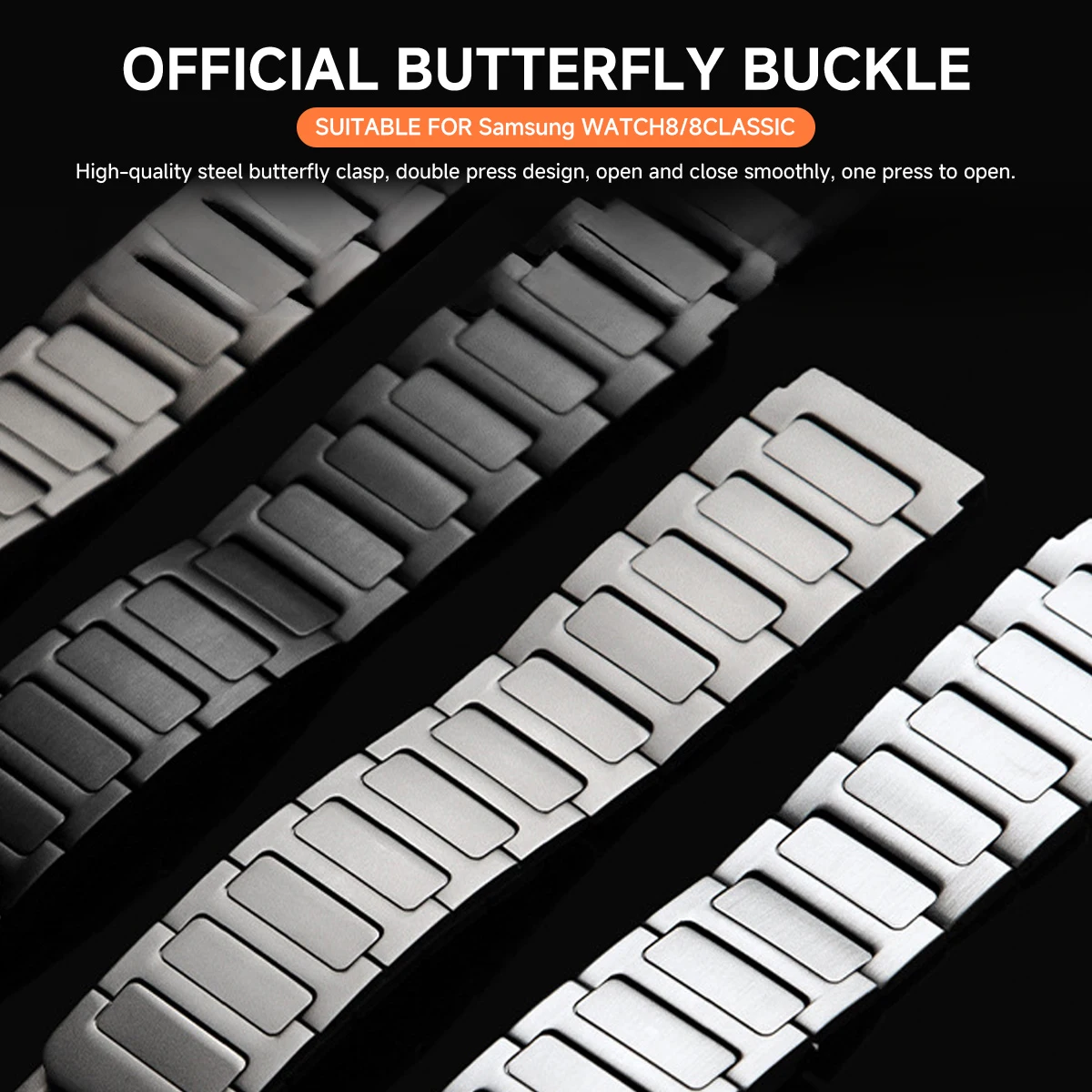 삼성 갤럭시 워치 8 40mm 44mm용 스테인리스 스틸 스트랩, 갤럭시 워치 8/8 클래식 46mm용 고급 비즈니스 스트랩 팔찌