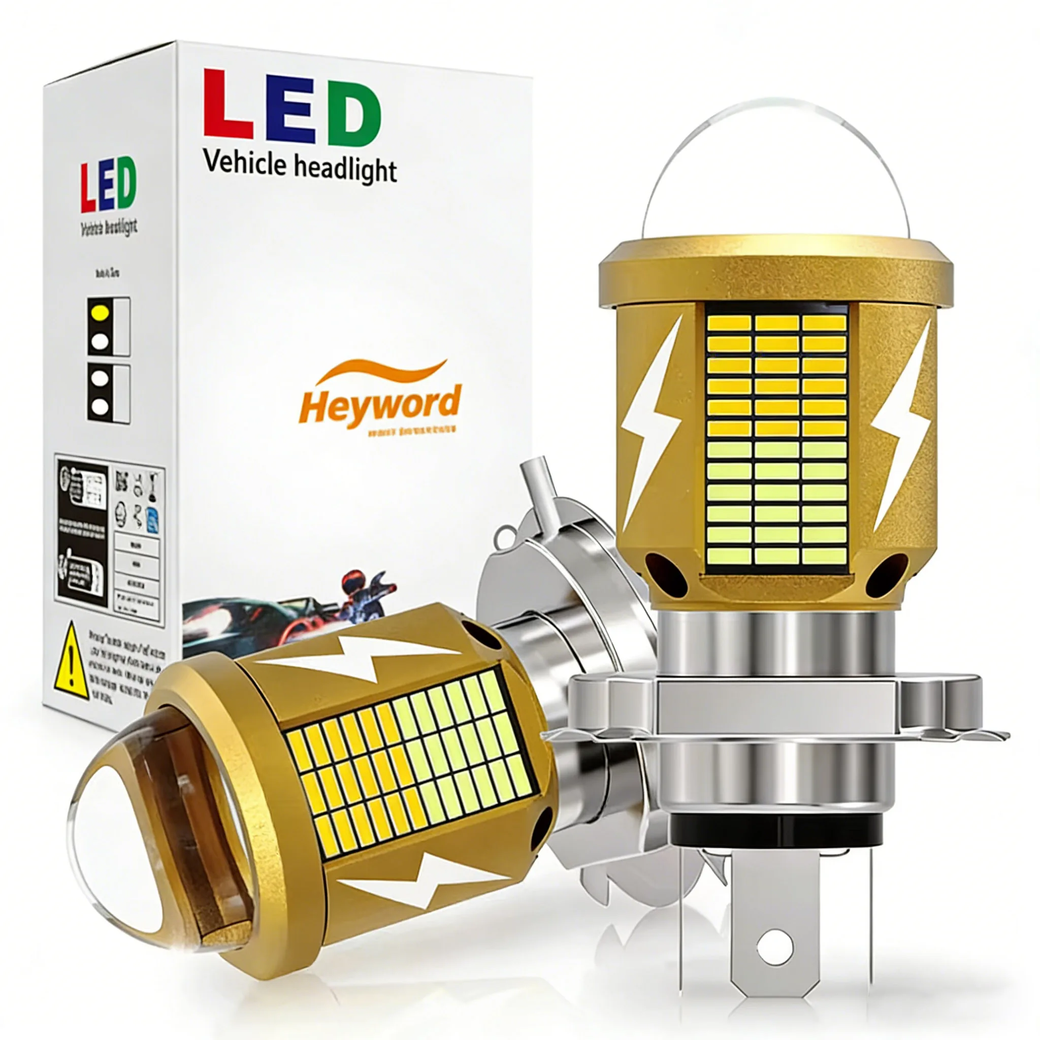 Heyword LED Motorcycle Headlight Bulbs Led H6  Moto Light High Low Beam White Yellow Lamp For Yamaha Kawasaki Suzuki Honda
