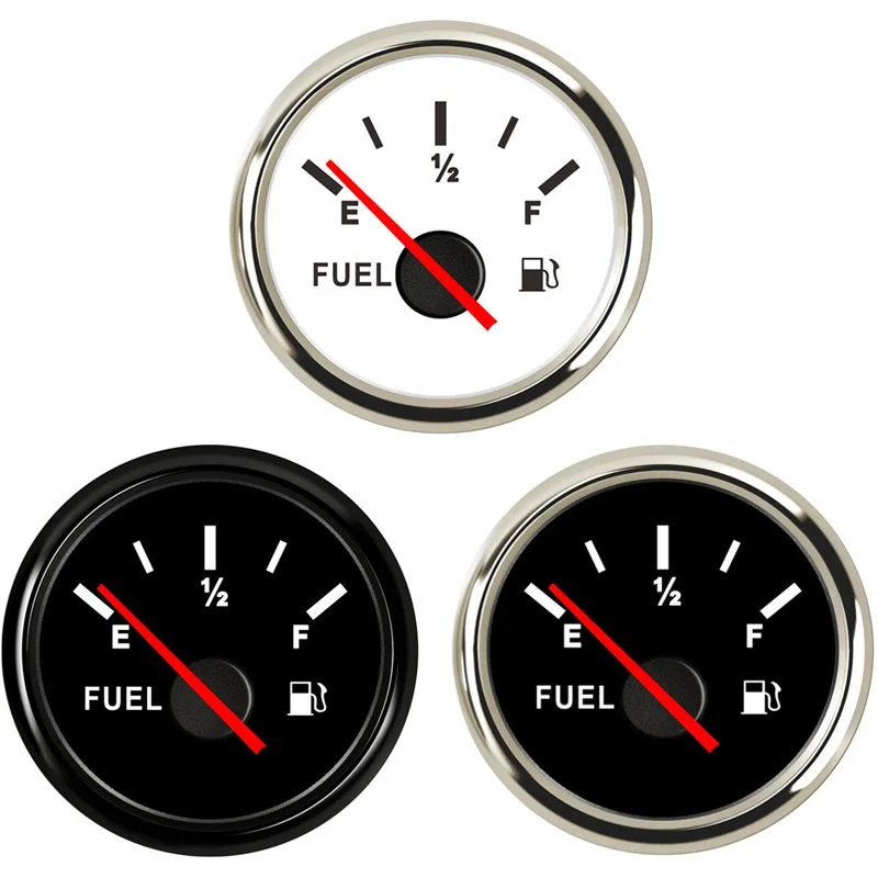 Auto 52mm 0-190ohm Fuel Level Gauges Boat Truck 240-33ohm Input Signal Fuel Level Meters 9-32v with Red Backlight