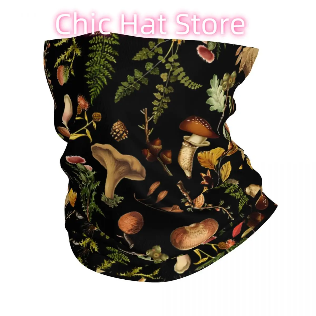 

Vintage Mushroom Woodland Bandana Neck White Scarf Multi-use Headwear Fishing Unisex Adult Winter