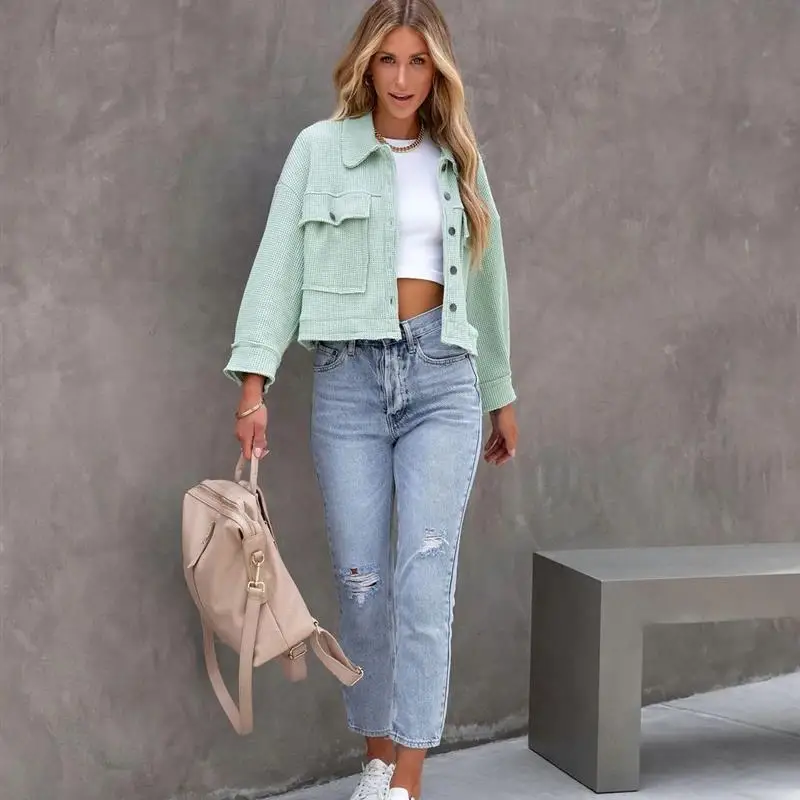   Wi Faion Camiseta de otoño para mujer Jaet Briti Sle Ropa de abrigo holgada de poliéster para hombres y mujeres