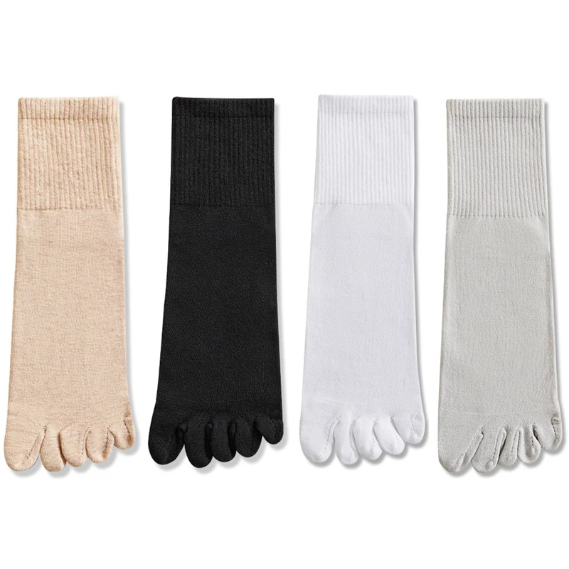 5 Pairs Five Fingers Socks Women Cotton Toe Socks Sports Anti-slip Low Cut Ankle Socks with With Separate Fingers