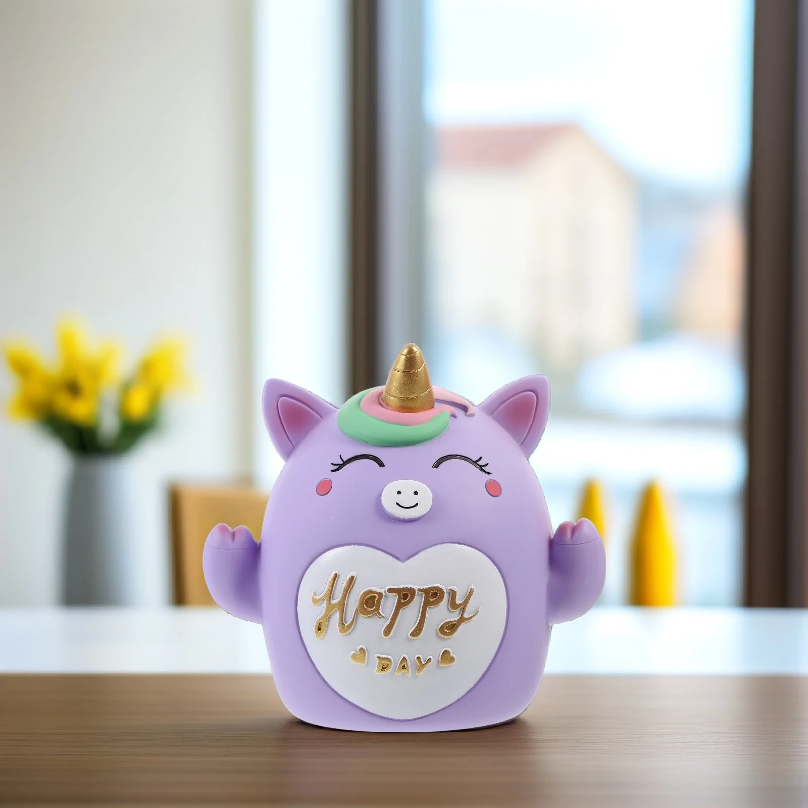 Preciosa alcancía de unicornio para niñas, monedero con capacidad, caja de dinero grande, almacenamiento, decoración creativa de escritorio