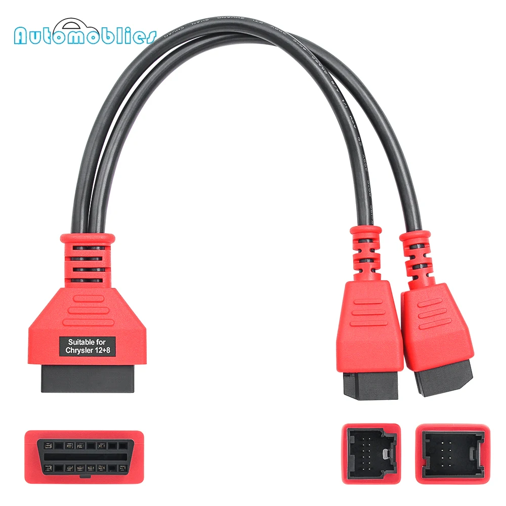 For Chrysler FCA Programming Cable 12+8 Pin To OBD2 Diagnostic Cable Connector Adapter for Autel Maxisys IM60 for X431