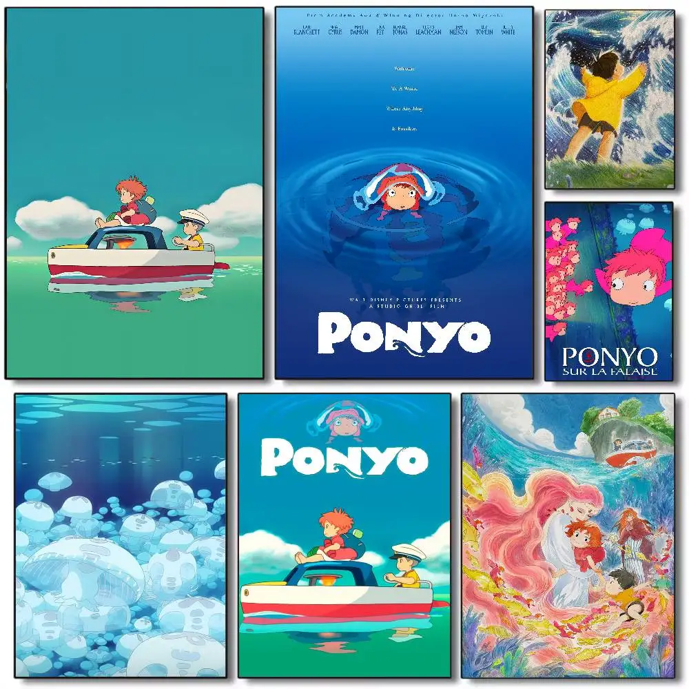 

Anime P-ponyos On Cliff By The Sea Poster HD art poster for home living room bar office decoration sticky, waterproof
