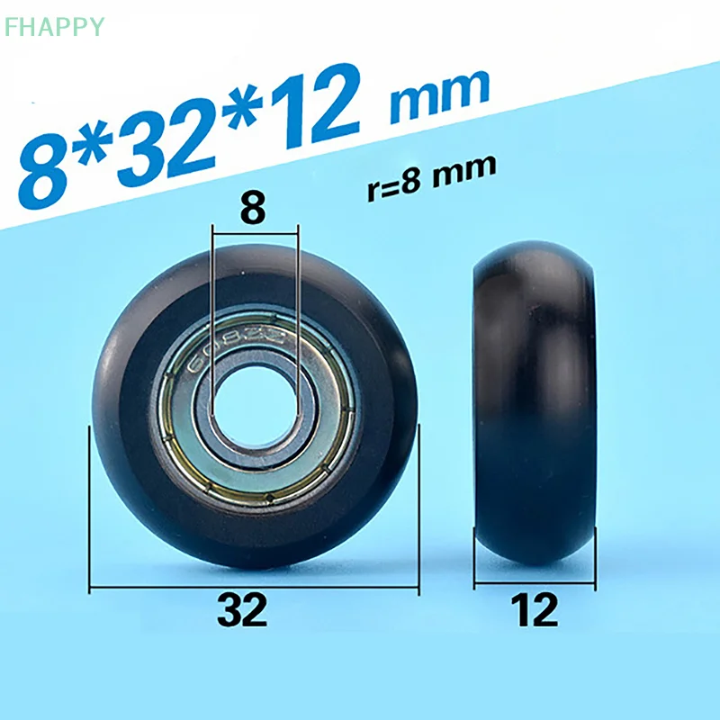 1PC 608 ZZ 8*32*12mm 608ZZ Package Plastic Nylon Wrap POM Line Wire Rope Bearing Pulley Plastic Wheel