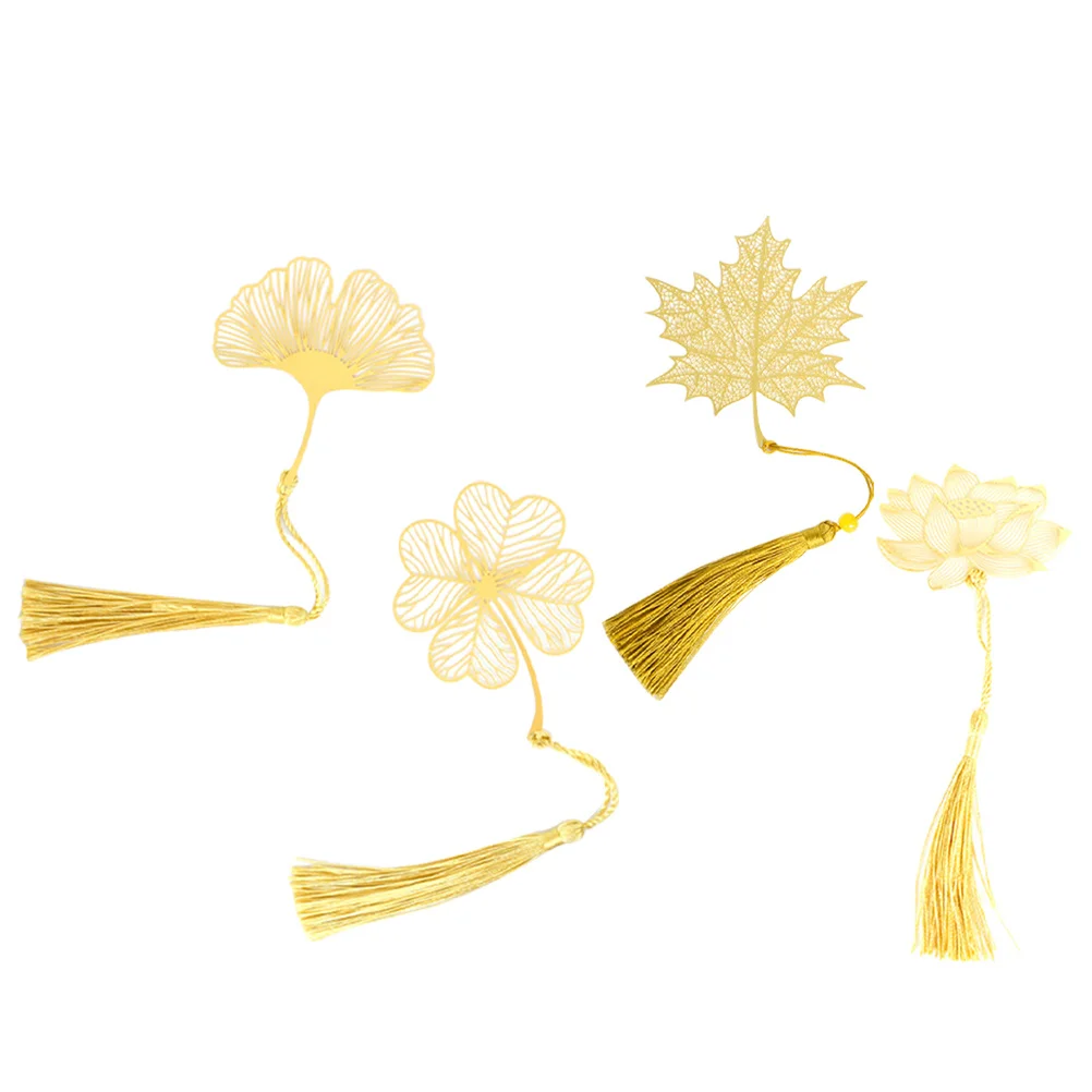 4 Pcs Metal Bookmark Set for Women Readers Creative Student Gift Idea Unique Retro Book Lovers Accessories