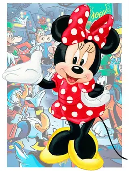 MINISO Bezrámová diamantová malba Disney Mickey Mouse Donald Duck Goofy Goof Minnie Mouse Daisy Duck mozaika nástěnné umění 10 nejlepší prodej Diamantová malba Mickey Mouse - №9