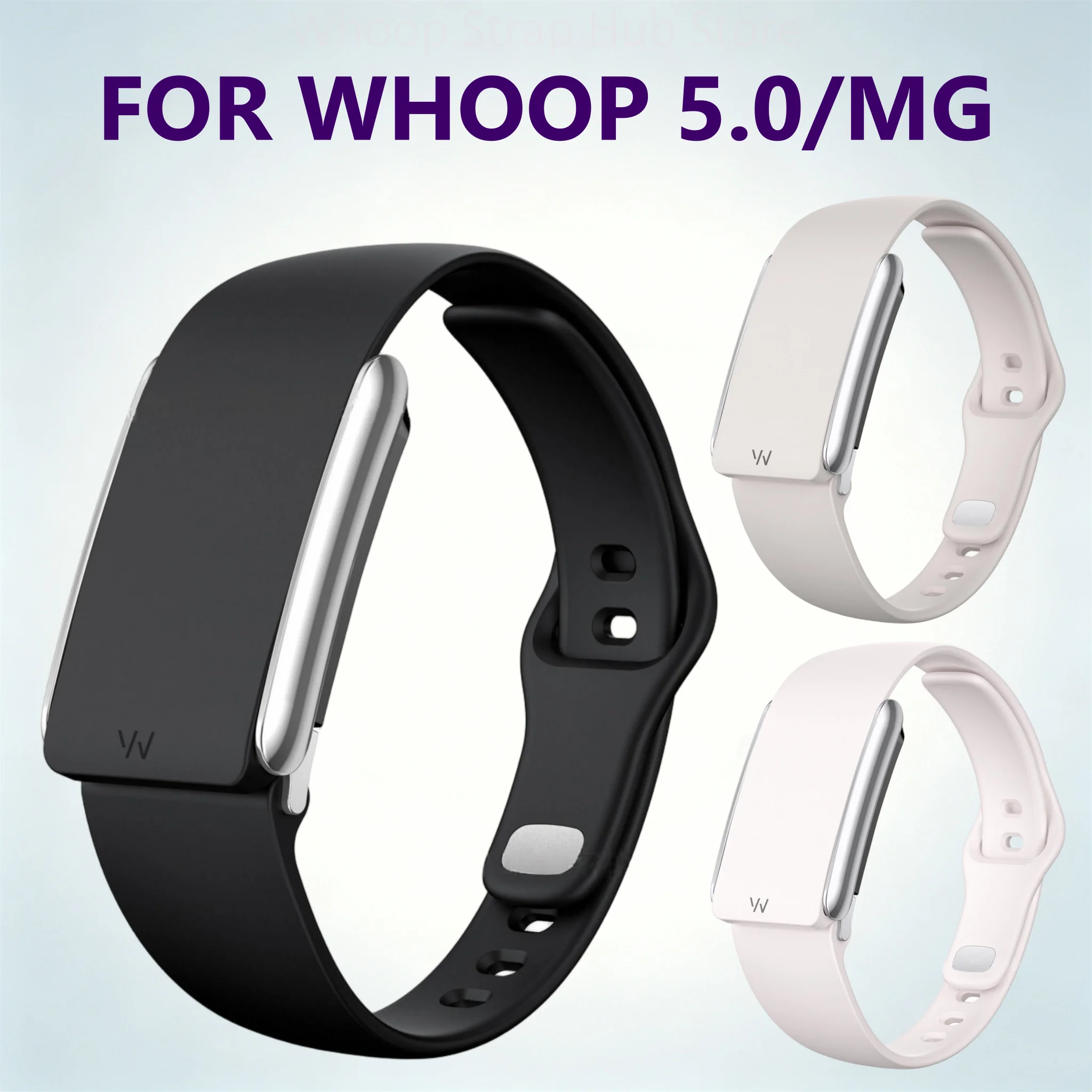 Solid Color Silicone Band With Silver Pin Buckle For Whoop 5.0/MG Multi Color Adjustable Replacement Wristband