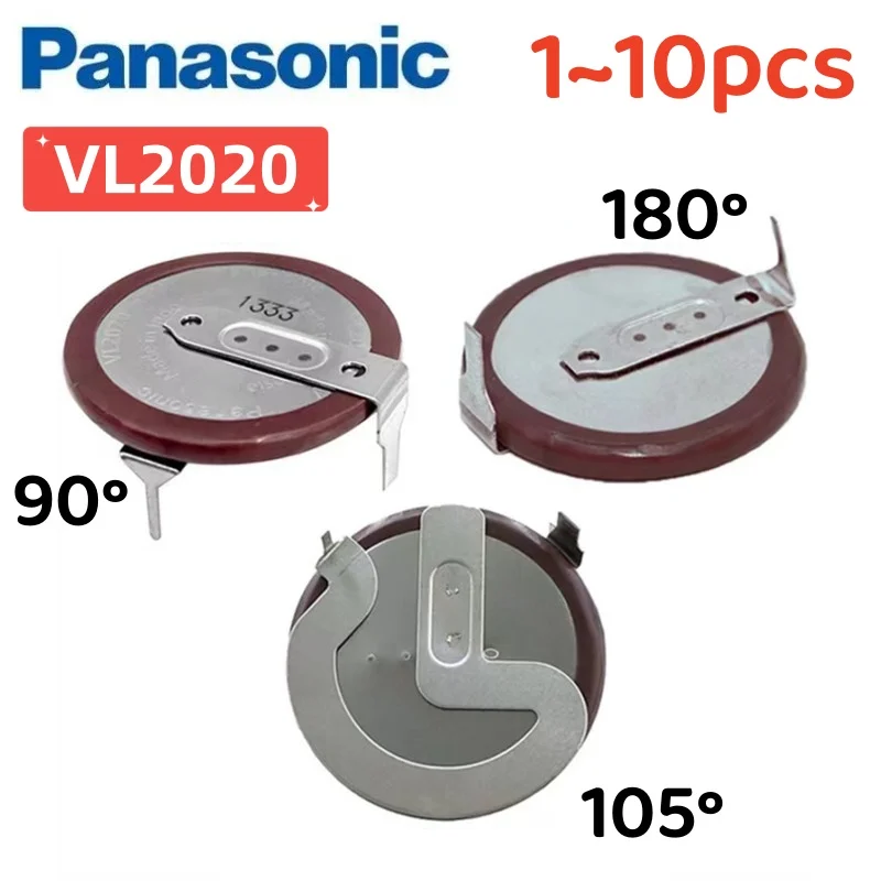 1~5pcs Original Panasonic VL2020 2020 rechargeable battery battery With Legs 90 degrees 105 degrees 180 degrees for BMW car key