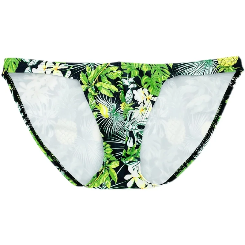 

WD56 2025 новый летний сексуальный зеленый принт облегающий мужской купальник с низкой талией мужские купальники для бассейна плавки для серфинга бикини плавки