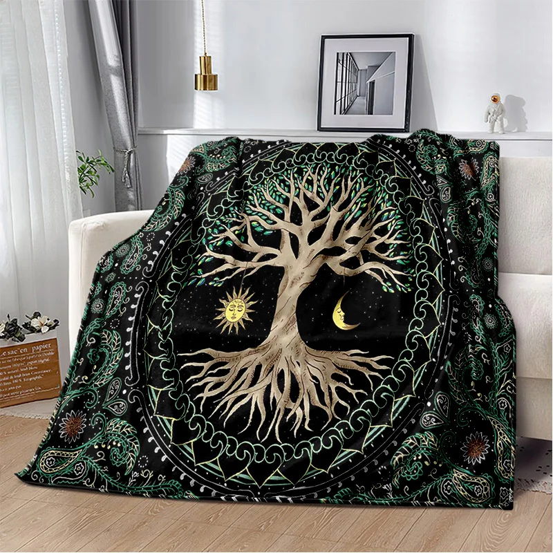 Tree of Life: A Cozy, Mystical Blanket with Intricate Nature Design and Spiritual Eye, Perfect for Mindfulness