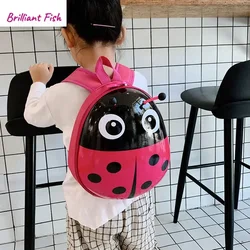 Mochila escolar con diseño de mariquita para niños y niñas, morral escolar con diseño de concha de huevo, estilo extranjero, para guardería, clase de estudiantes, novedad de 2024