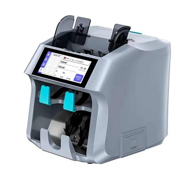 

2 CIS Multi-Currency Sorter Efficient 6.85 Inch Full Touch Screen Money Counters with 2 Pockets Discriminator Bill Counters