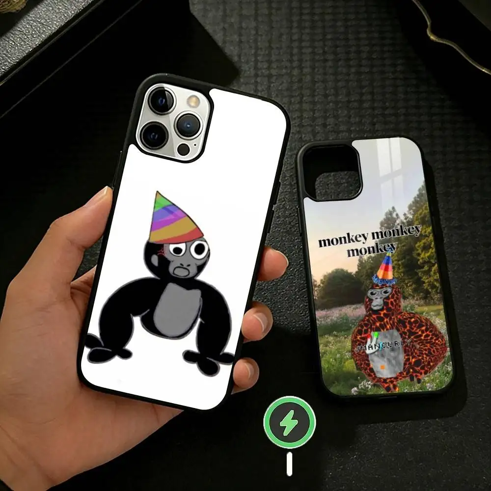 

M-Monkey G-Gorilla TagS Phone Case For iPhone 17,16,15,14,13,12,Plus,Pro,Max For Magnetic Wireless Charge