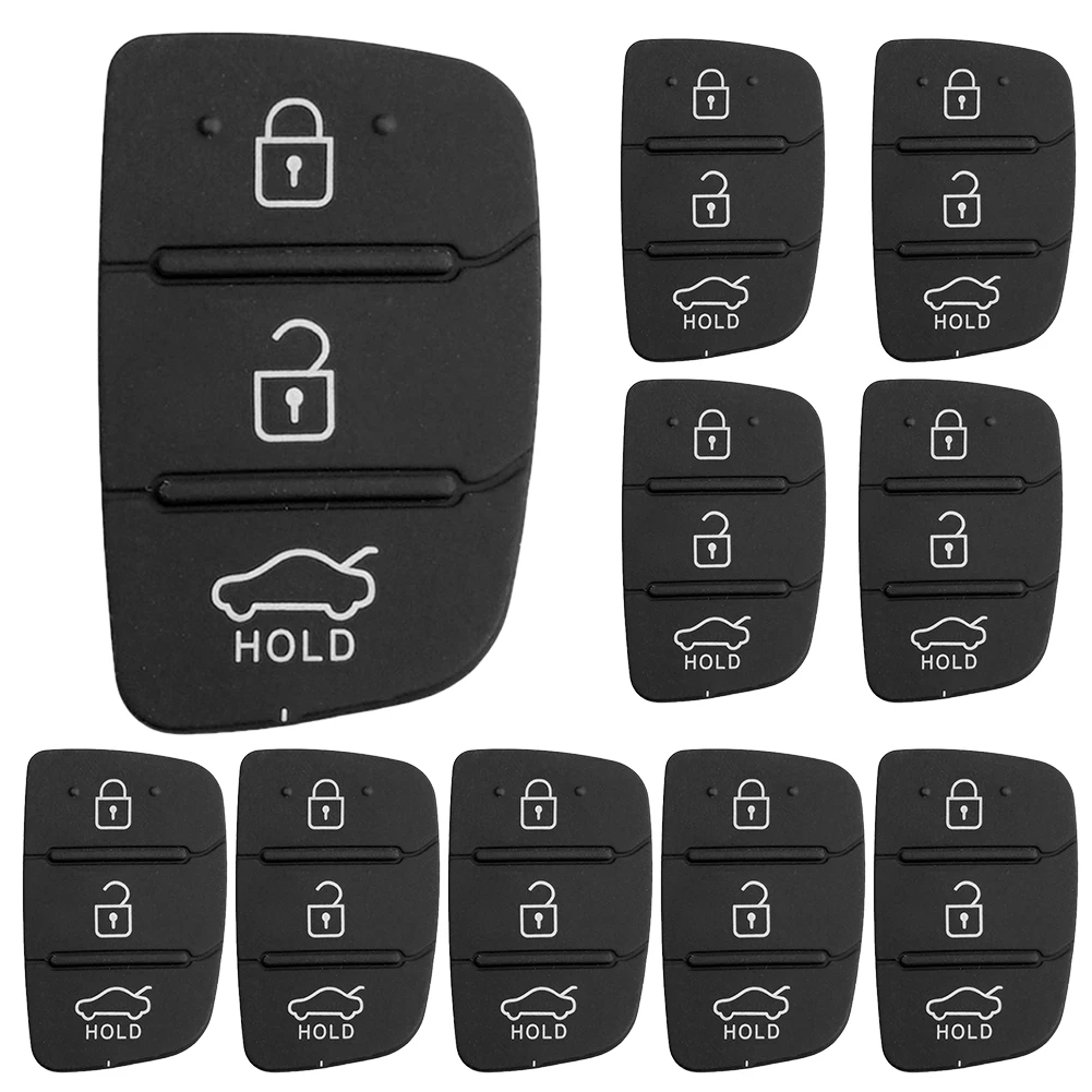 2/5/10Pcs Replacement 3 Buttons Remote Key Fob Case Rubber Pad  Fob Case Cover for Hyundai I30 i35 iX20 Kia RIO K2 K5 Sportage