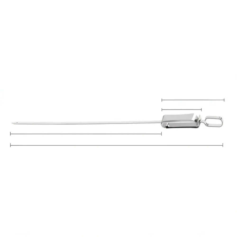 Flat Stainless Steel Grilling Skewers Portable BBQ Meat Veggie Sticks With Ejector Slider Camping Kitchen Cooking Utensils