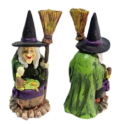 Halloween Horror Witch Figurine Desktop DIY Decoration Ornaments For Party Garden Happy Halloween Holiday Bar Decor