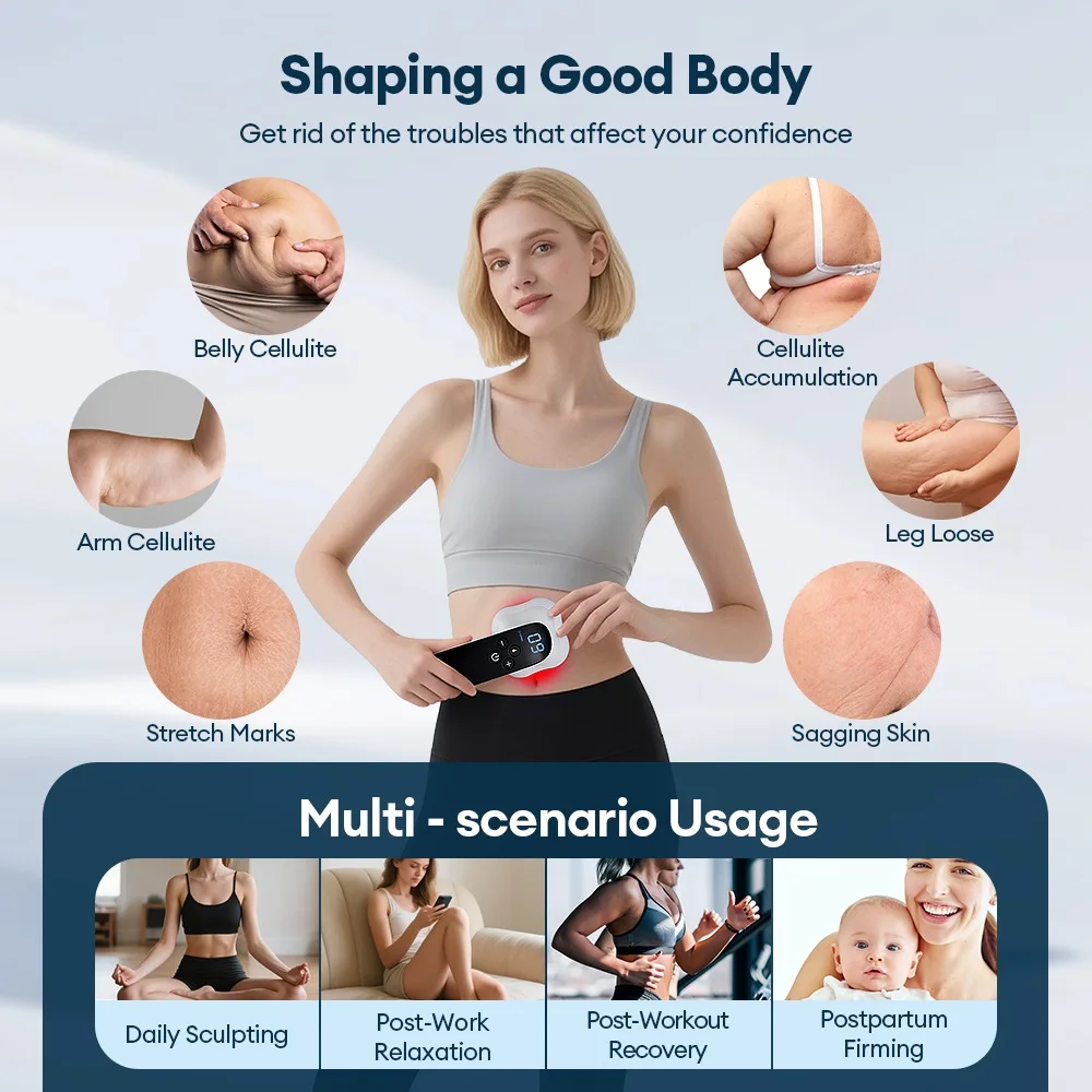 Wireless Body Slimming Massager EMS Microcurrent Abdomen Massage Machine Facial Lifting Skin Firming Back Arms Leg Beauty Device