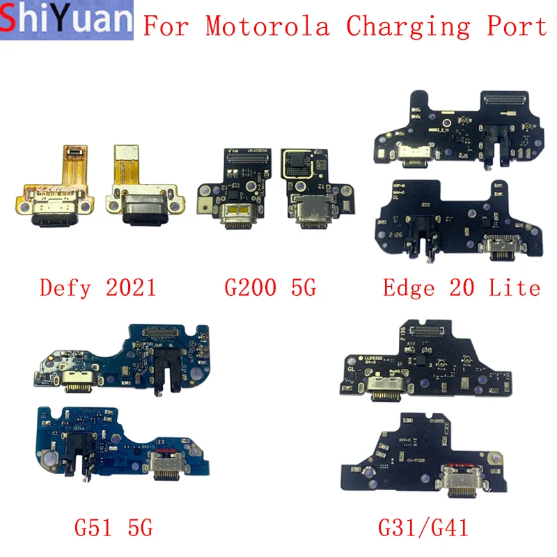 USB Charging Port Connector Board Flex Cable For Motorola Moto Defy 2021 G200 Edge 20 Lite G51 G31 G41 Replacement Parts