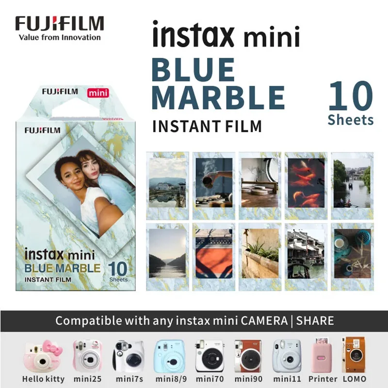 Fujifilm Instax Mini Film 10/30/100 Sheets Exposures Papers Color Design for Fuji Instax mini 12 Film Camera mini 11/40/9/8/7/90