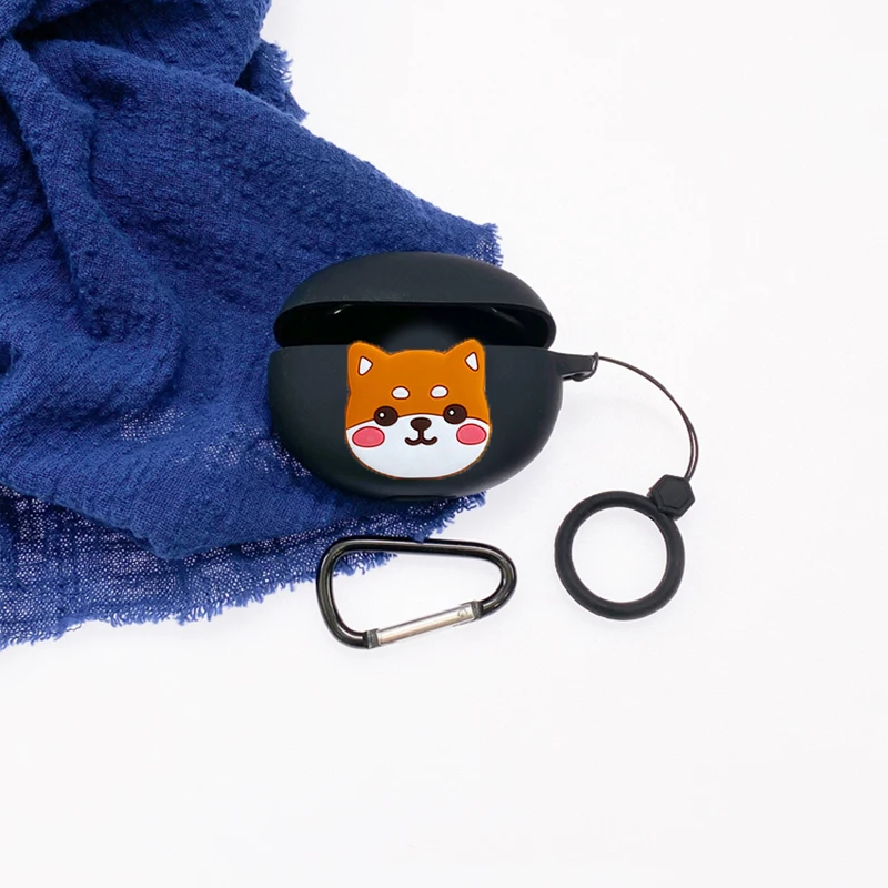 Funda de dibujos animados para OPPO Enco Free2 / Free 2i, carcasa de silicona con anillo anticaída, protección para auriculares Bluetooth, accesorios de caja