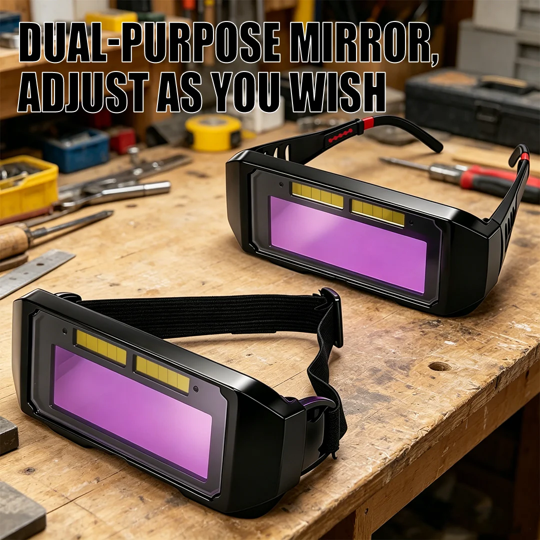 Solar Powered Auto Darkening Welding Goggles LCD Welder Glasses With Headband Eye Protection TIG MIG MMA Plasma Welder Glasses image 4