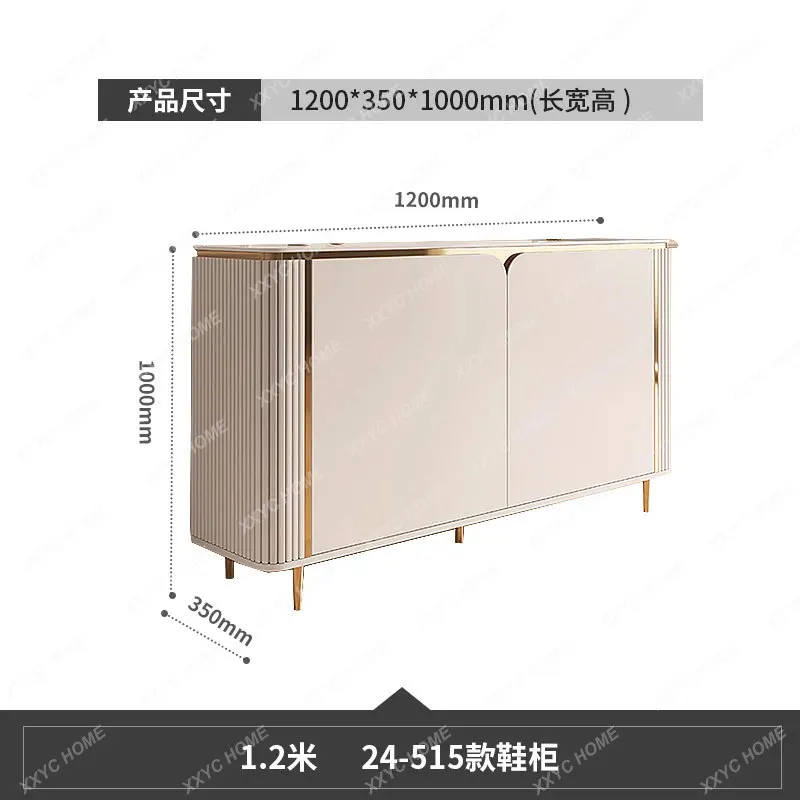 Italian light luxury door cabinet solid wood dining side cabinet storage decorative cabinet rock slab