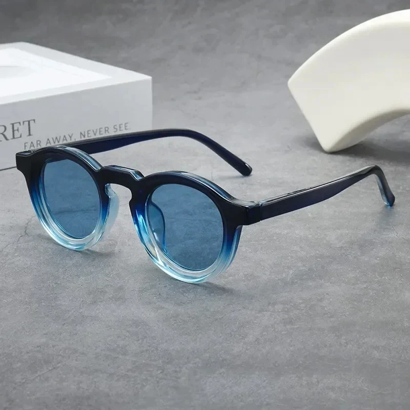 1-teilige Retro-Sonnenbrille mit rundem kleinem Rahmen, modische und trendige mehrfarbige Brille für Männer und Frauen, geeignet für Outdoor-Reisen – Detail 6