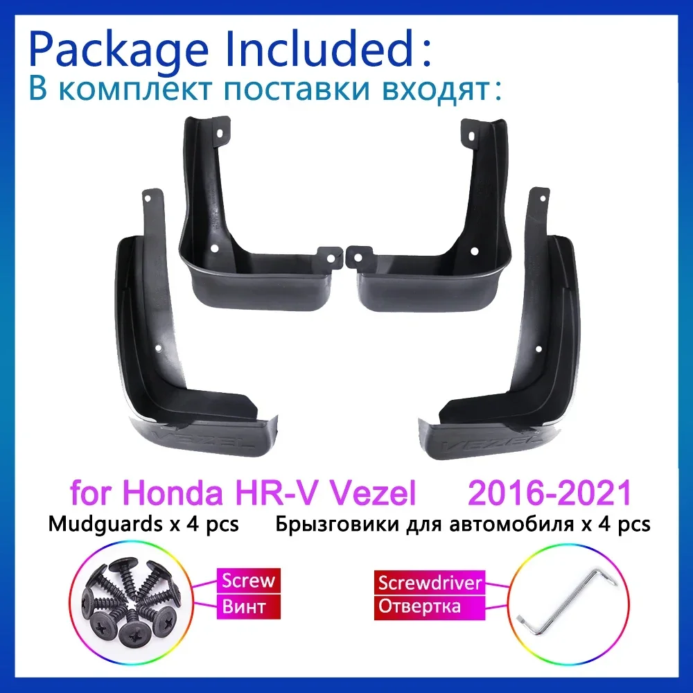 

For Honda HR-V HRV Vezel 2016 2017 - 2018 2019 2020 2021 Mud Flaps Mudguards Splash Guards Rear Fender Flare 4Pcs Accessories