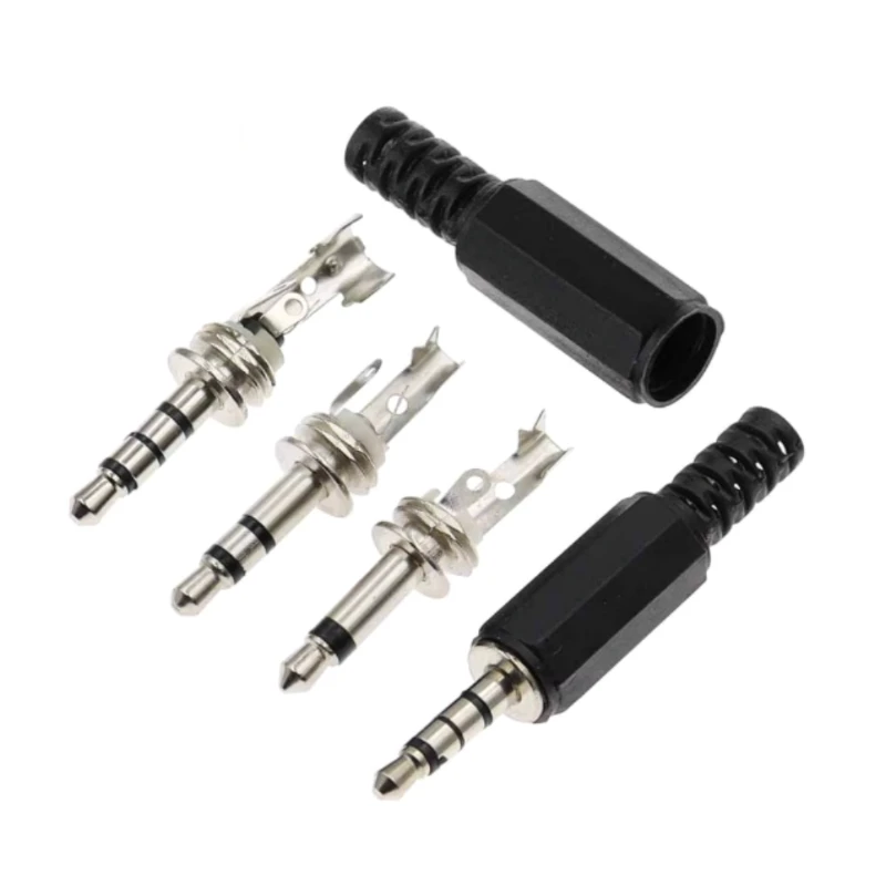 3.5mm RCA Plug 2 3 4 Pole Mono Stereo Audio Video Dual Audio Plug Headphone Cable Wire Connector For Headphone Socket