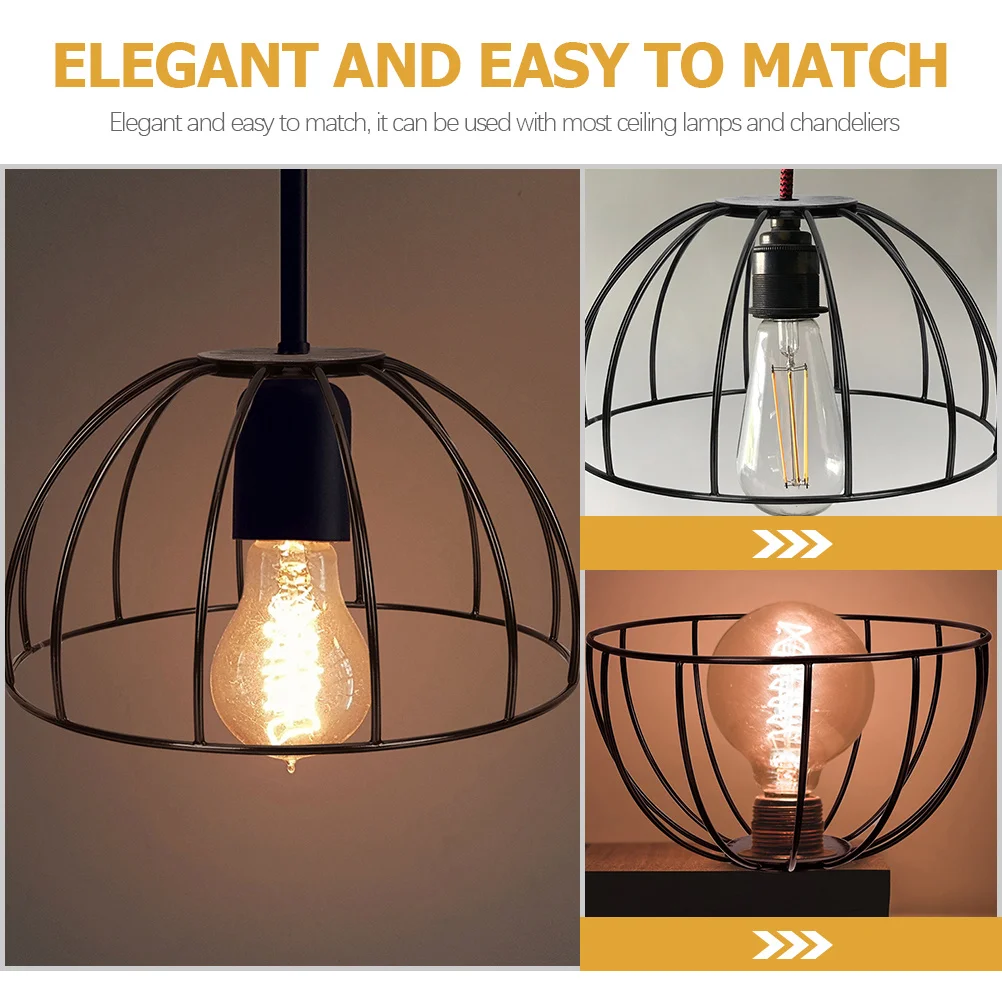 

2pcs Lamp Shade Frame Diy Ring Lamp Shade Wire Cover For Pendant Light Metal Ring Support Chandelier Cage Guard Holder