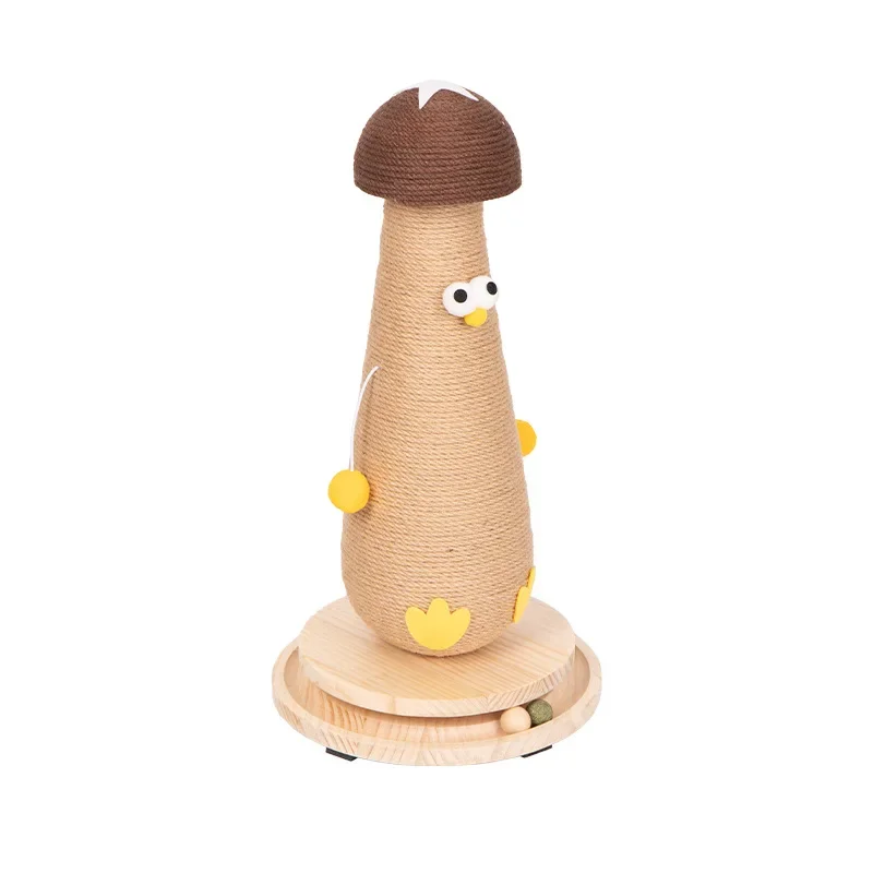 

Cute Mushroom Chicken Shape Cat Scratching Post Sisal Vertical Cat Climbing Frame Cat Scratcher Board