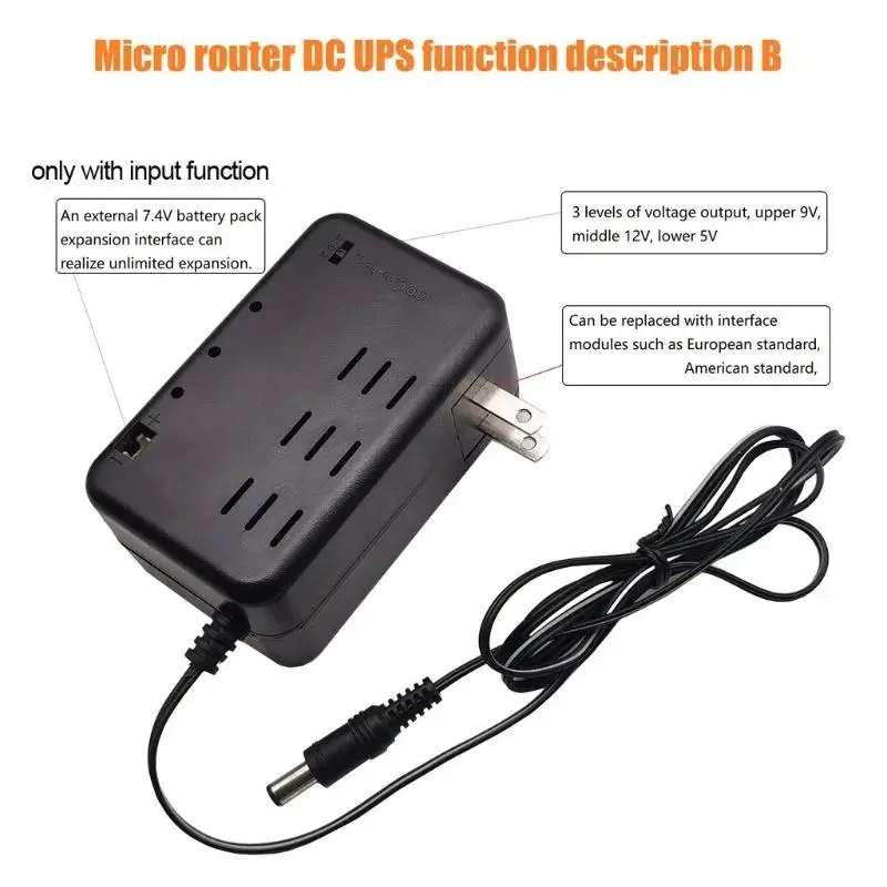 Portable Mini UPS AC 220V To DC 5V 9V 12V For Modem CCTV Camera Wi-Fi Router Amplifier LED Strip Panel Amplifier EU/US Plug