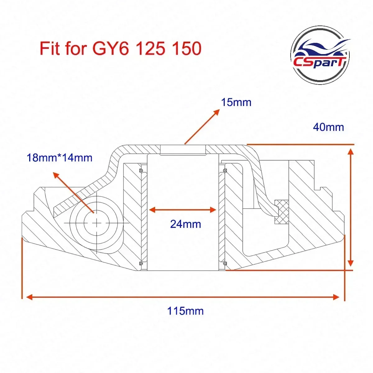 115MM 24MM 15MM  Racing Variator GY6 125CC 150CC 152QMI 157QMJ Kazuma Baotian Taotao SunL Keeway Buggy ATV Scooter Parts