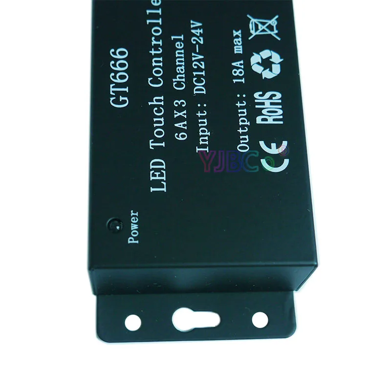 Imagem -04 - Touch Led Dimmer Controlador Rgb para 5050 Rgb Led Strip Lights dc 1224v 6a x 3channel Max 18a Atacado Gt666