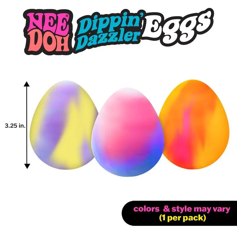 

NeeDoh Dippin Dazzler Egg Water Activated Color Changing Soft Gel Stress Relief Easter Fidget Toy For Kids Adults Anxiety Relief