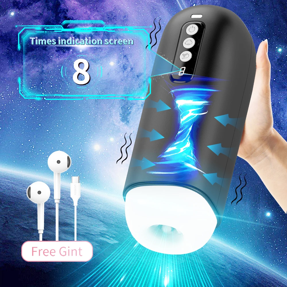 Wearing Headphones 8 Vibration Mode Mastubator Cup Sex Toys Adult Goods for Men Blowjob Vibration Masturbation Equipment Machine