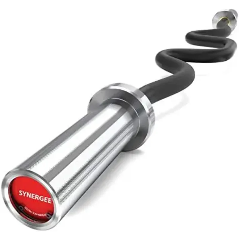 Commercial Super EZ Curl Bar Chrome, Black Phosphate and Red with Powder Coated Brass Bushings Excellent for Bicep Curls and Tri