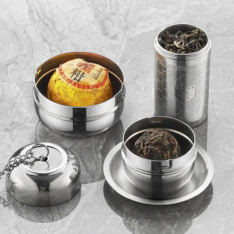Tee-Infuser aus Edelstahl 316 mit ultrafeiner Netzverlängerungskette für das Aufgießen von losen Teeblättern zu Hause, im Büro oder auf Reisen. – Detail 13